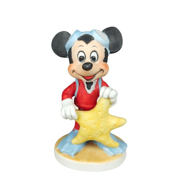 Vintage Walt Disney Productions Mickey Mouse Scuba Diver Bisque Figurine - Picture 1 of 6